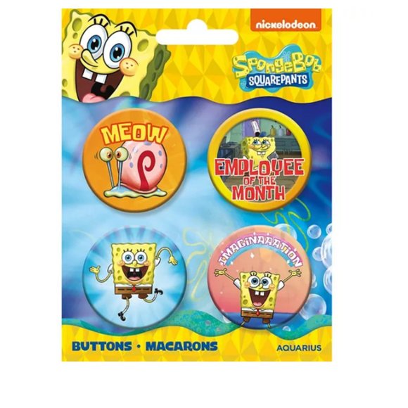 SpongeBob Squarepants Buttons 4-Pack - Picture 1 of 1